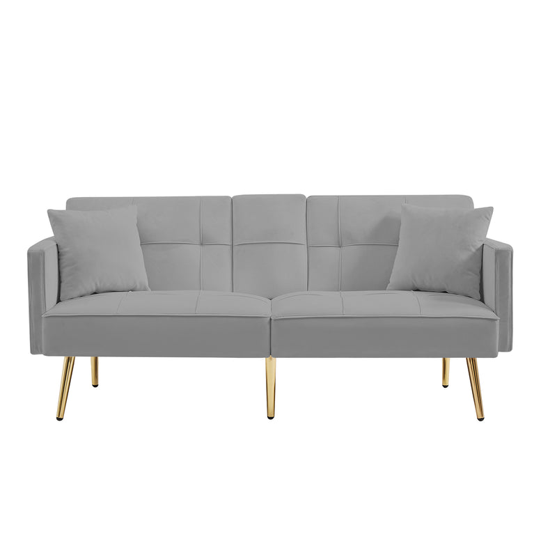 GREY VELVET SOFA BED