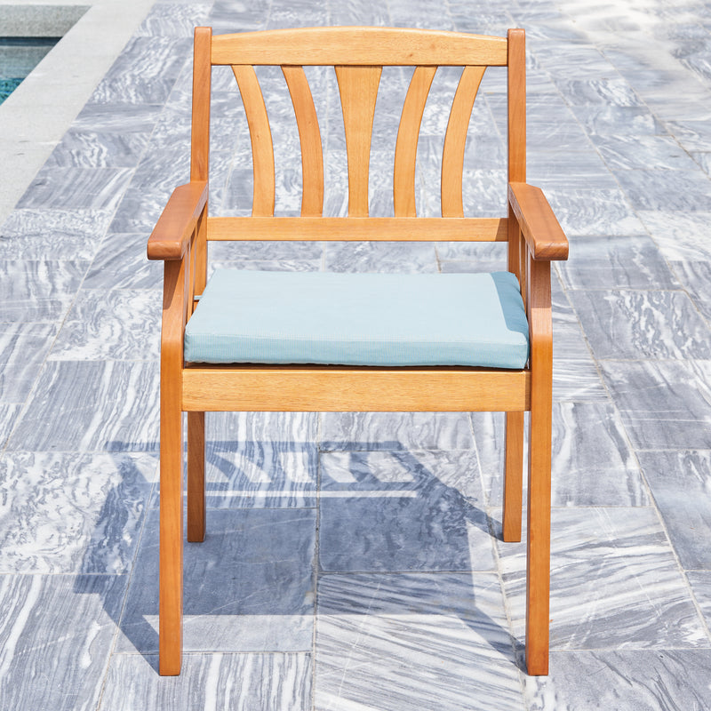 Kapalua Honey Nautical Outdoor Eucalyptus  Wooden Dining Chair