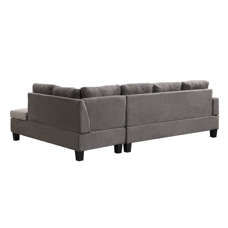 Sofa Set  for Living Room with Chaise Lounge and Storage Ottoman Living Room Furniture,(Gray)