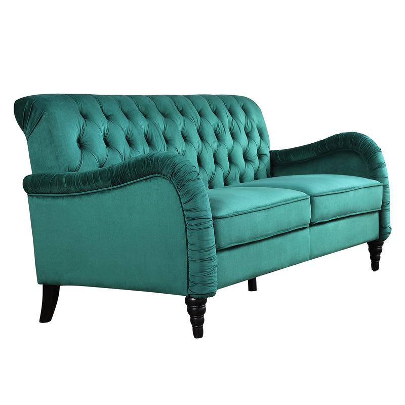 2229,DARK GREEN  Chesterfield;3 seater ,modern sofa