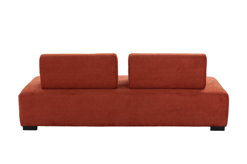 One-Piece Morden Sofa Counch 3-Seater Minimalist Sofa for Living Room Lounge Home Office Orange