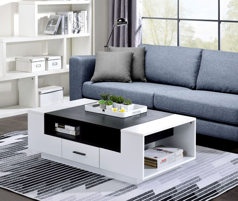 Armour Coffee Table, White & Black YJ