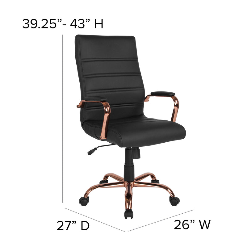 High Back Executive Swivel Office Chair with Metal Frame and Arms