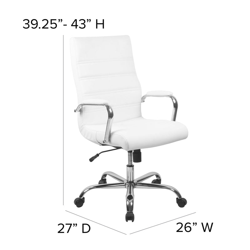 High Back Executive Swivel Office Chair with Metal Frame and Arms