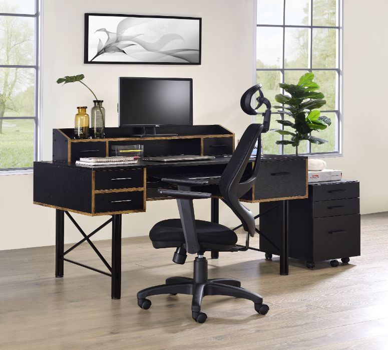 Safea Computer Desk, Black Finish