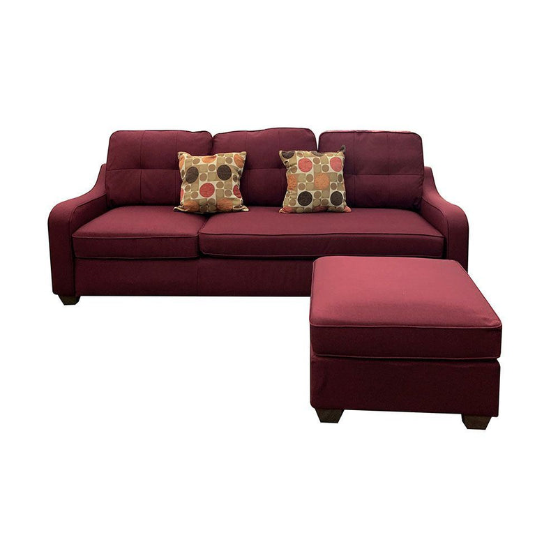 Sectional Sofa & 2 Pillows in Red Linen  YJ