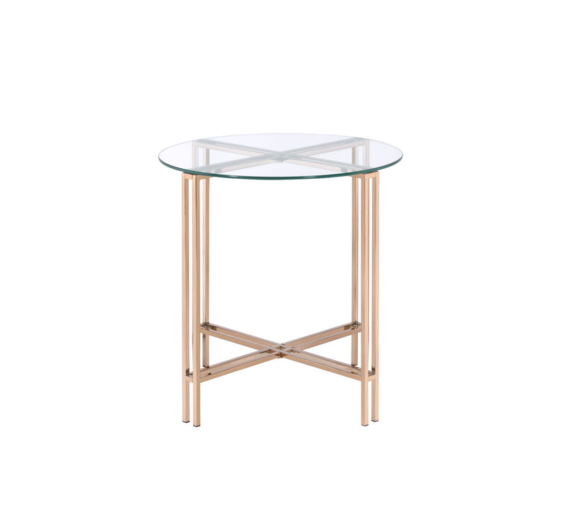 Veises End Table, Champagne