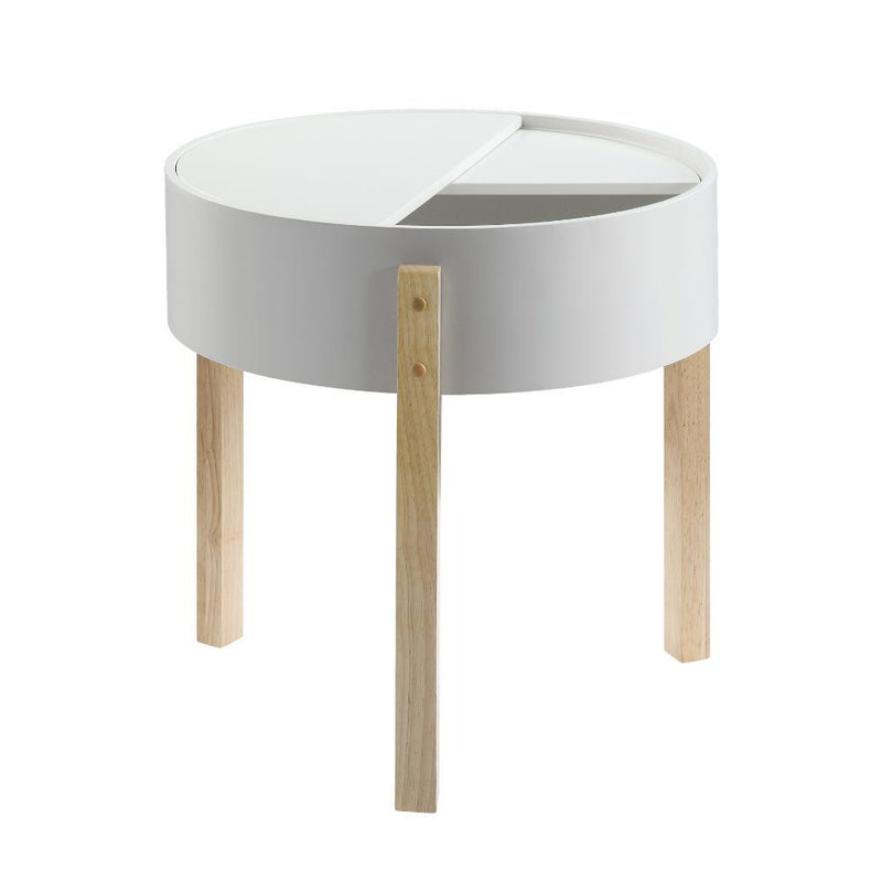 Bodfish End Table, White & Natural YJ