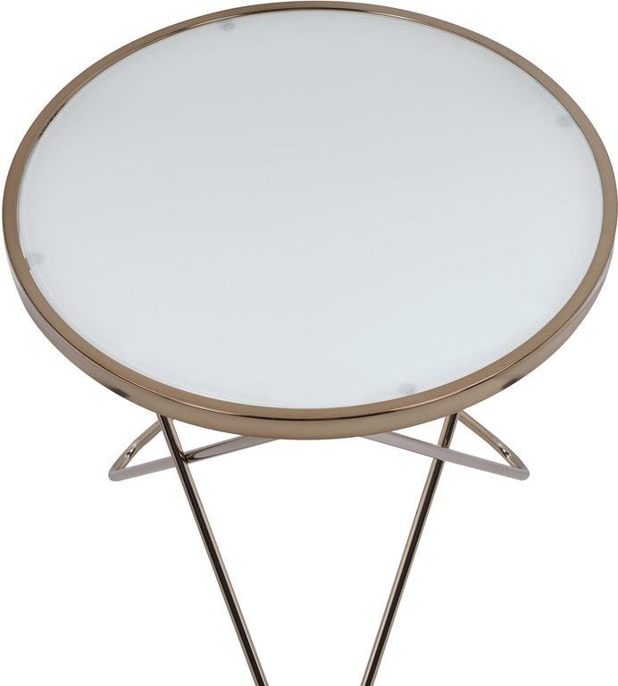 Valora End Table in Champagne & Frosted Glass