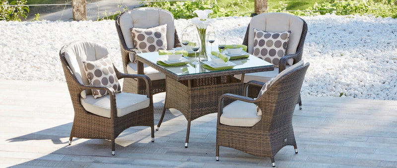 Direct Wicker Malachi Patio Wicker 5 Piece Square Dining Set