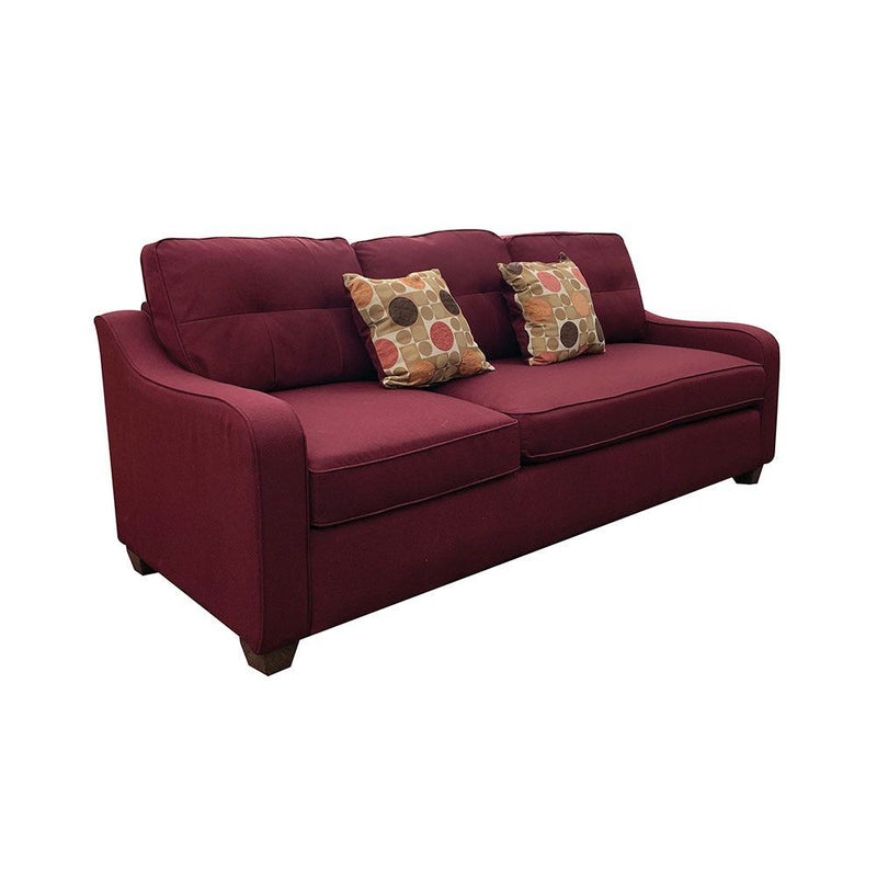 Sectional Sofa & 2 Pillows in Red Linen  YJ