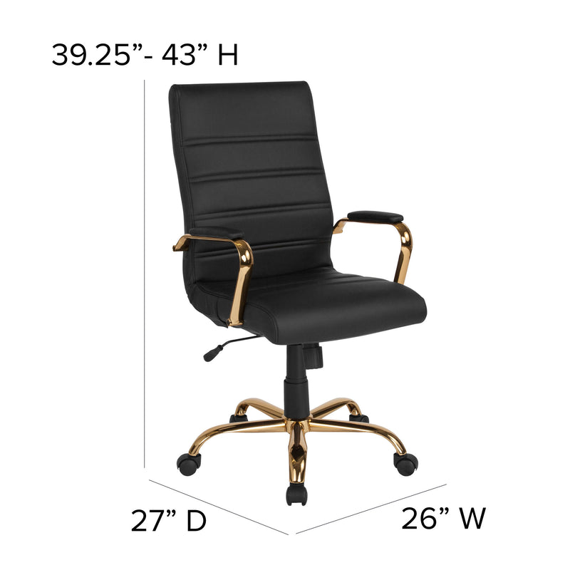 High Back Executive Swivel Office Chair with Metal Frame and Arms