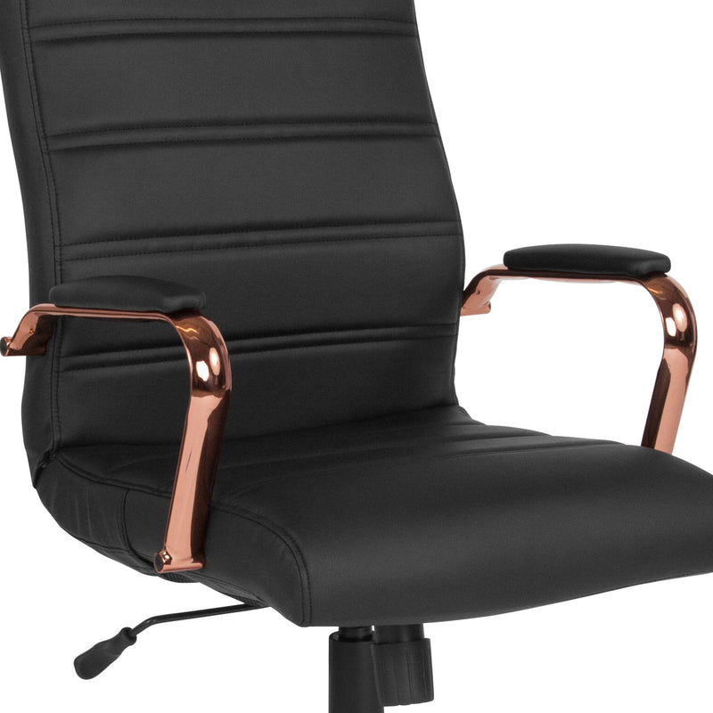 High Back Executive Swivel Office Chair with Metal Frame and Arms