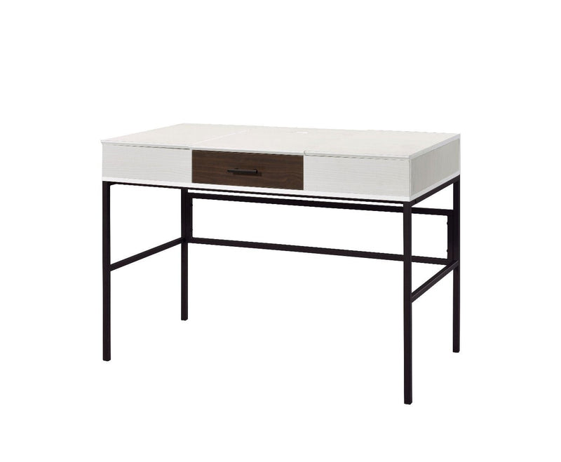 Writing Desk, Verster Built-in USB Port,Natural & Black Finish AL