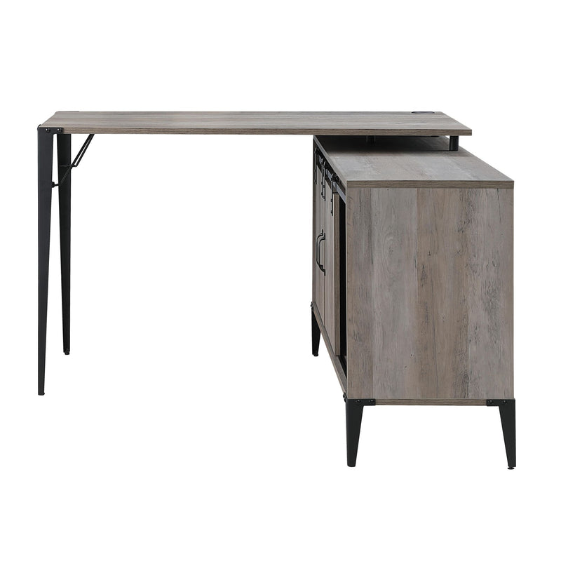 Zakwani Writing Desk, Gray Oak & Black Finish