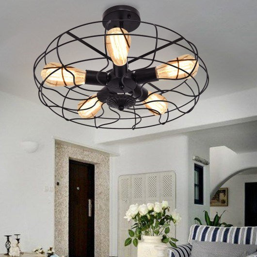 5-Light Vintage Metal Hanging Ceiling Light