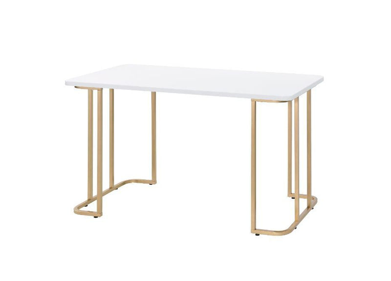 Estie Writing Desk, White & Gold Finish AL