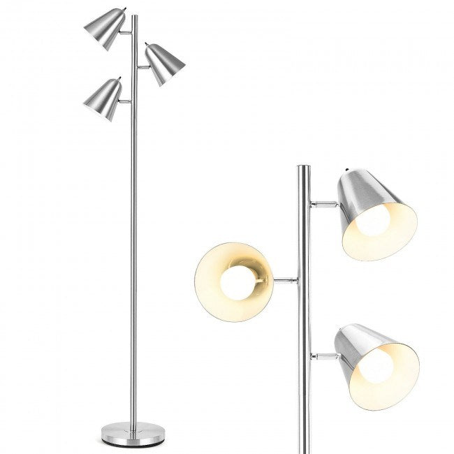 64" 3-Light LED Floor Lamp Reading Light for Living Room Bedroom