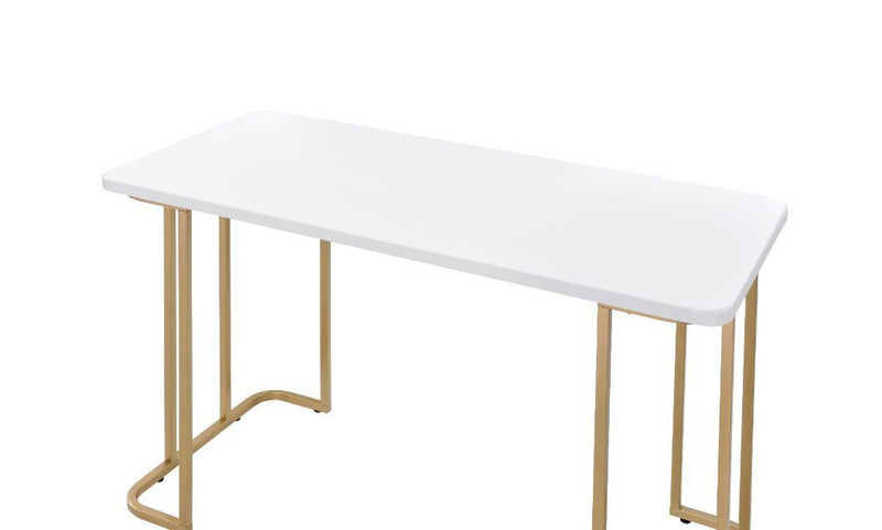 Estie Writing Desk, White & Gold Finish AL