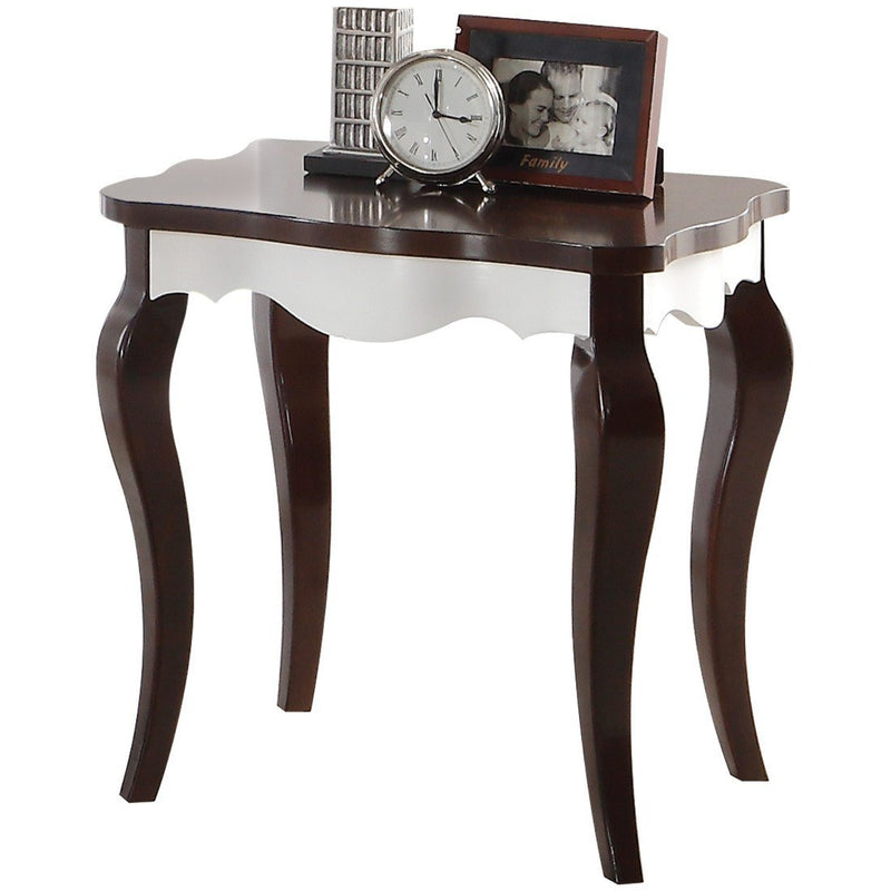 Mathias End Table in Walnut & White