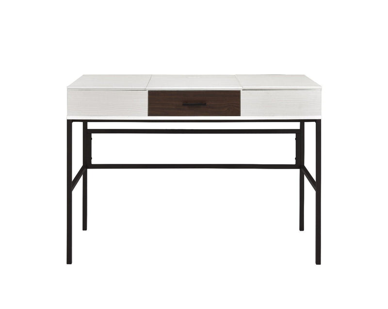 Writing Desk, Verster Built-in USB Port,Natural & Black Finish AL