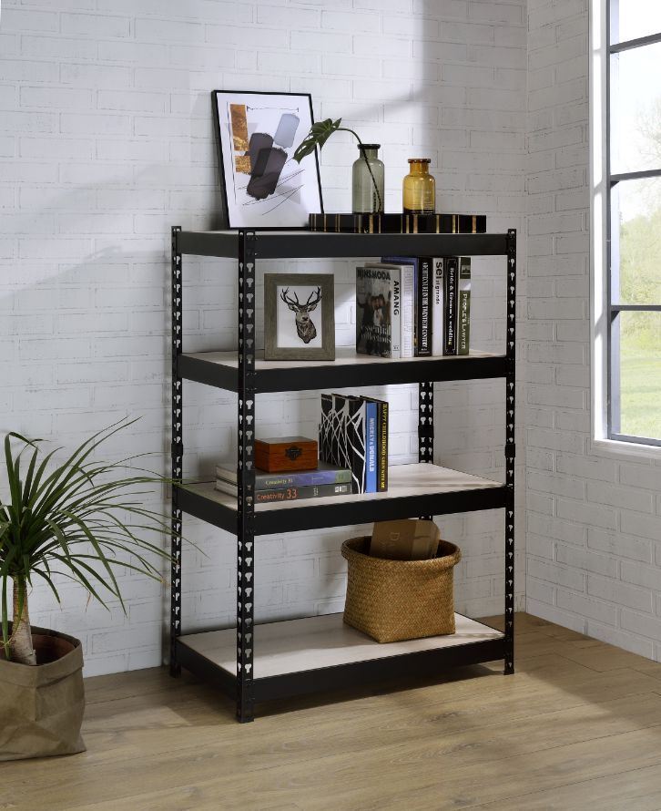 Decmus Bookshelf, Natural & Black Finish YF