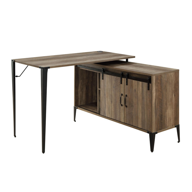 Zakwani Writing Desk, Rustic Oak & Black Finish