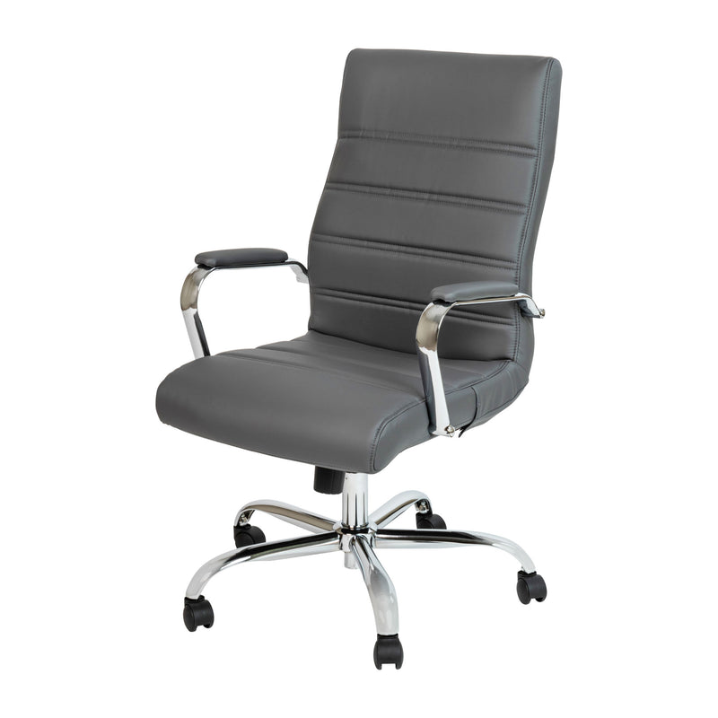 High Back Executive Swivel Office Chair with Metal Frame and Arms