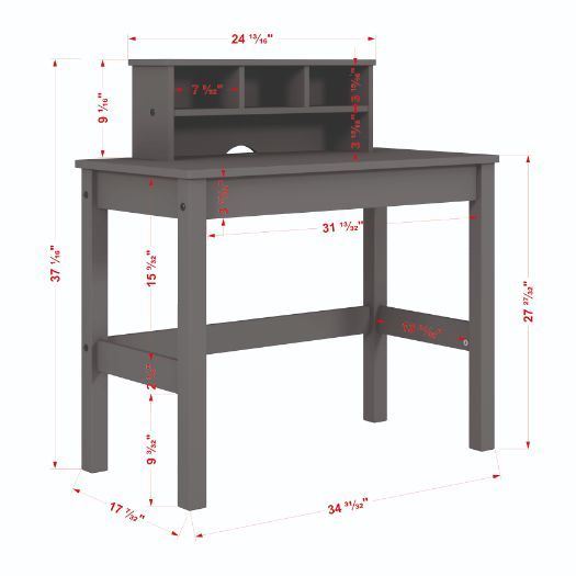 Logan Writing Desk, Gray Finish YF