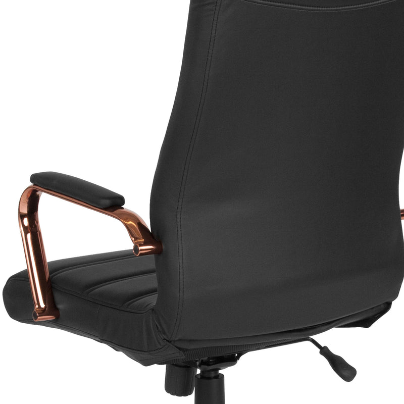 High Back Executive Swivel Office Chair with Metal Frame and Arms