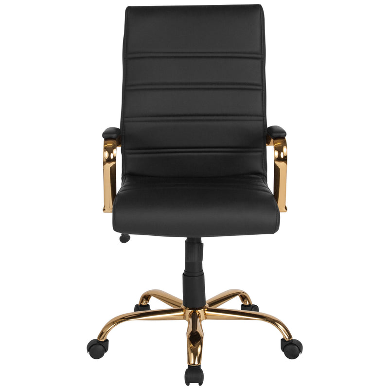 High Back Executive Swivel Office Chair with Metal Frame and Arms