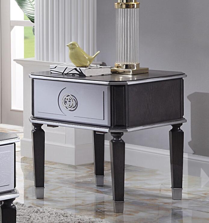 House Beatrice End Table, Charcoal &amp; Light Gray Finish