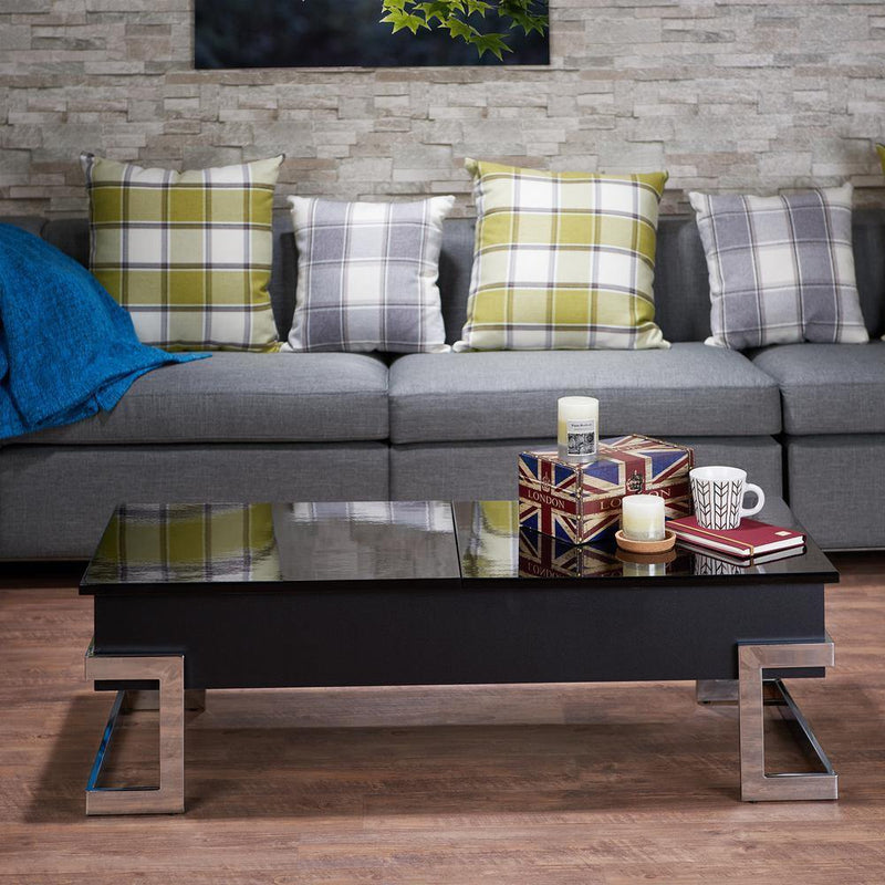 Calnan Coffee Table in Black & Chrome