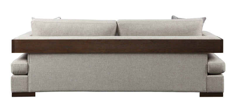 Niamey Sofa w/4 Pillows, Fabric & Walnut YJ