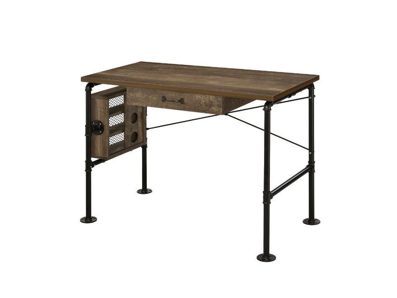 Writing Desk, Weathered Oak & Black Finish