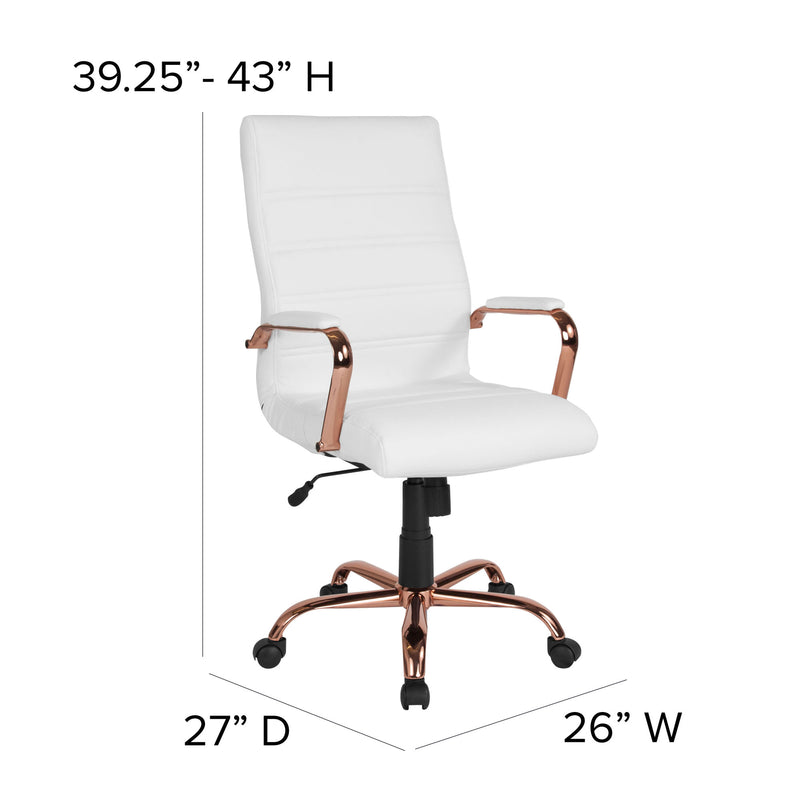 High Back Executive Swivel Office Chair with Metal Frame and Arms