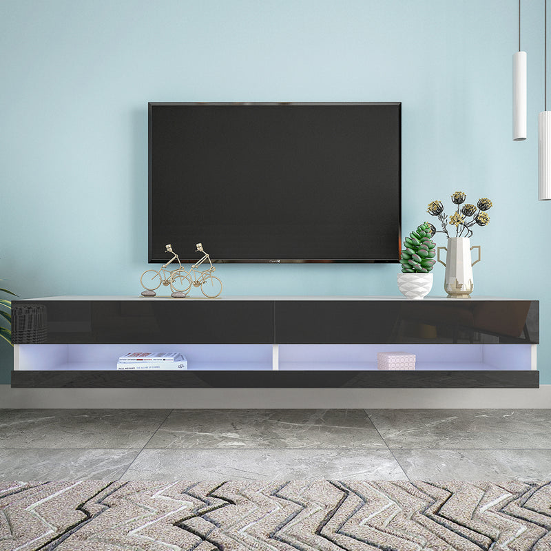 180 Wall Mounted Floating 80" TV Stand with 20 Color LEDs