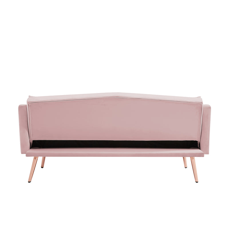 PINK  VELVET SOFA BED