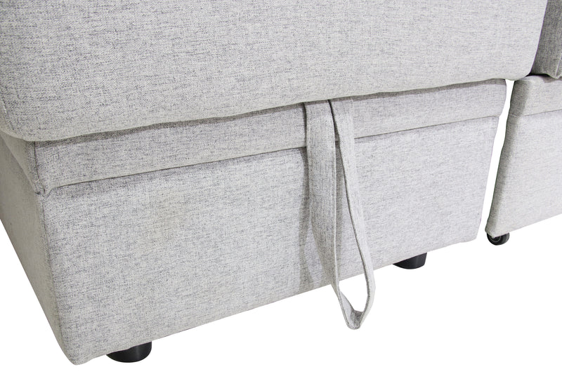 2049 Light Grey Storage Sofa Bed