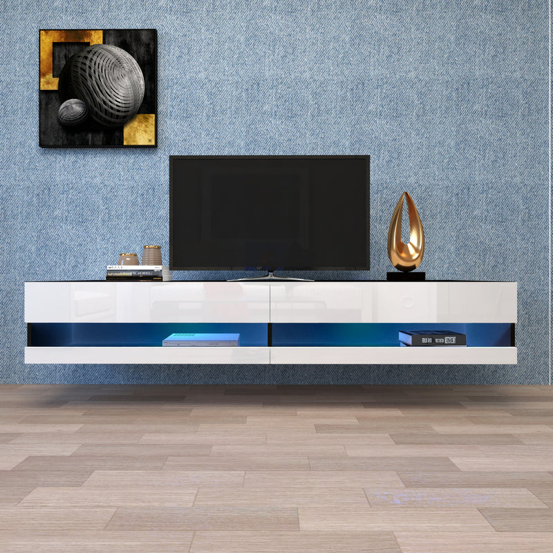 180 Wall Mounted Floating 80" TV Stand with 20 Color LEDs