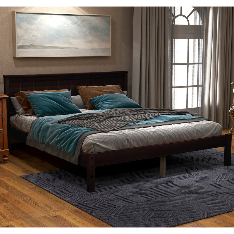 Platform Bed Frame with Headboard , Wood Slat Support , No Box Spring Needed