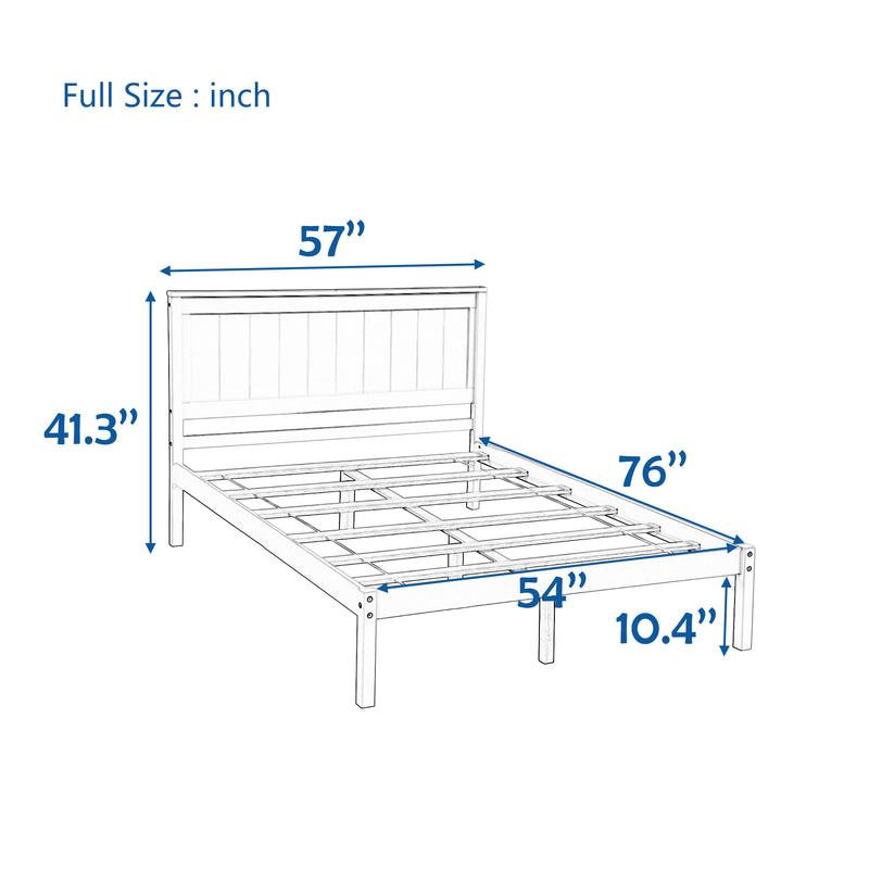 Platform Bed Frame with Headboard , Wood Slat Support , No Box Spring Needed